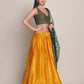 Jyoti Fashion Women's Yellow Satin Silk Platted Work Lehenga Choli with Dupatta | Swadesiicart