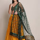 Jyoti Fashion Women's Yellow Satin Silk Platted Work Lehenga Choli with Dupatta | Swadesiicart