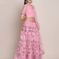 Jyoti Fashion Women's Light Pink Net Thread Embroidered Lehenga Choli with Dupatta | Swadesiicart