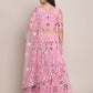 Jyoti Fashion Women's Light Pink Net Thread Embroidered Lehenga Choli with Dupatta | Swadesiicart