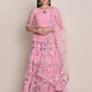 Jyoti Fashion Women's Light Pink Net Thread Embroidered Lehenga Choli with Dupatta | Swadesiicart