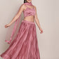 Jyoti Fashion Women's Dusty Pink Satin Silk Platted Work Lehenga Choli with Dupatta | Swadesiicart