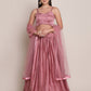 Jyoti Fashion Women's Dusty Pink Satin Silk Platted Work Lehenga Choli with Dupatta | Swadesiicart