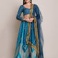 Jyoti Fashion Women's Rama Silk Blend Zari Woven Lehenga Choli with Dupatta | Swadesiicart