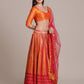Jyoti Fashion Women's Orange Silk Blend Zari Woven Lehenga Choli with Dupatta | Swadesiicart