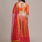 Jyoti Fashion Women's Orange Silk Blend Zari Woven Lehenga Choli with Dupatta | Swadesiicart
