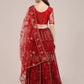 Jyoti Fashion Women's Maroon Net Thread Embroidered Lehenga Choli with Dupatta | Swadesiicart
