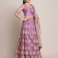 Jyoti Fashion Women's Purple Net Thread Embroidered Lehenga Choli with Dupatta | Swadesiicart