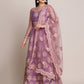 Jyoti Fashion Women's Purple Net Thread Embroidered Lehenga Choli with Dupatta | Swadesiicart