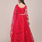 Jyoti Fashion Women's Pink Net Thread Embroidered Lehenga Choli with Dupatta | Swadesiicart