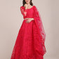 Jyoti Fashion Women's Pink Net Thread Embroidered Lehenga Choli with Dupatta | Swadesiicart
