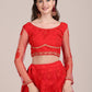 Jyoti Fashion Women's Red Net Thread Embroidered Lehenga Choli with Dupatta | Swadesiicart