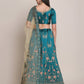 Jyoti Fashion Women's Teal Taffeta Silk Thread Embroidered Lehenga Choli with Dupatta | Swadesiicart