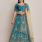 Jyoti Fashion Women's Teal Taffeta Silk Thread Embroidered Lehenga Choli with Dupatta | Swadesiicart