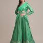 Jyoti Fashion Women's Sea Green Jacquard Silk Gold Woven & Platted Work Lehenga Choli with Dupatta | Swadesiicart