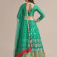 Jyoti Fashion Women's Rama Jacquard Silk Gold Woven Work Lehenga Choli with Dupatta | Swadesiicart