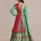 Jyoti Fashion Women's Sea Green Jacquard Silk Gold Woven Work Lehenga Choli with Dupatta | Swadesiicart