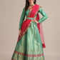 Jyoti Fashion Women's Sea Green Jacquard Silk Gold Woven Work Lehenga Choli with Dupatta | Swadesiicart