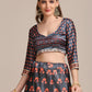 Jyoti Fashion Women's Dark Grey Jacquard Silk Floral Printed Lehenga Choli with Dupatta | Swadesiicart