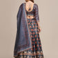 Jyoti Fashion Women's Dark Grey Jacquard Silk Floral Printed Lehenga Choli with Dupatta | Swadesiicart