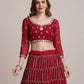 Jyoti Fashion Women's Maroon Georgette Sequins Lehenga Choli with Dupatta | Swadesiicart