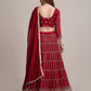 Jyoti Fashion Women's Maroon Georgette Sequins Lehenga Choli with Dupatta | Swadesiicart