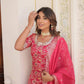 Jyoti Fashion Women's Rani Pink Viscose Jacquerd Sequins with Zari Embroidered Gharara Set | Swadesiicart