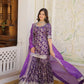 Jyoti Fashion Women's Purple Viscose Jacquerd Sequins with Zari Embroidered Gharara Set | Swadesiicart