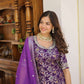 Jyoti Fashion Women's Purple Viscose Jacquerd Sequins with Zari Embroidered Gharara Set | Swadesiicart