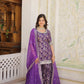 Jyoti Fashion Women's Purple Viscose Jacquerd Sequins with Zari Embroidered Gharara Set | Swadesiicart
