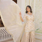 Jyoti Fashion Women's Off White Viscose Jacquerd Sequins with Zari Embroidered Gharara Set | Swadesiicart