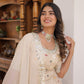 Jyoti Fashion Women's Off White Viscose Jacquerd Sequins with Zari Embroidered Gharara Set | Swadesiicart