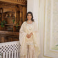 Jyoti Fashion Women's Off White Viscose Jacquerd Sequins with Zari Embroidered Gharara Set | Swadesiicart