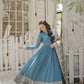 Jyoti Fashion Women's Sky Blue Faux Georgette Sequins with Embroidered Anarkali Kurta with Dupatta | Swadesiicart