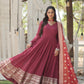 Jyoti Fashion Women's Dark Pink Faux Georgette Sequins with Embroidered Anarkali Kurta with Dupatta | Swadesiicart