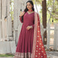 Jyoti Fashion Women's Dark Pink Faux Georgette Sequins with Embroidered Anarkali Kurta with Dupatta | Swadesiicart