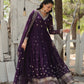 Jyoti Fashion Women's Purple Faux Blooming Sequins with Embroidered Anarkali Kurta with Dupatta | Swadesiicart