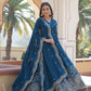 Jyoti Fashion Women's Rama Faux Georgette Sequins with Zari Embroidered Anarkali Kurta with Dupatta | Swadesiicart
