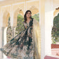 Jyoti Fashion Women's Bottle Green Russian Silk Sequins with Zari Embroidered Anarkali Kurta with Dupatta | Swadesiicart