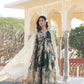 Jyoti Fashion Women's Bottle Green Russian Silk Sequins with Zari Embroidered Anarkali Kurta with Dupatta | Swadesiicart