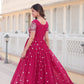 Jyoti Fashion Women's Rani Pink Faux Blooming Codding Sequins with Embroidered Long Anarkali Dress | Swadesiicart