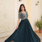Jyoti Fashion Women's Rama Faux Blooming Sequins with Zari Embroidered Long Anarkali Dress | Swadesiicart