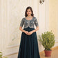 Jyoti Fashion Women's Rama Faux Blooming Sequins with Zari Embroidered Long Anarkali Dress | Swadesiicart