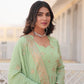 Jyoti Fashion Women's Pista Green Faux Georgette Sequins with Zari Embroidered Anarkali Kurta with Dupatta | Swadesiicart