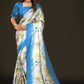 Jyoti Fashion Women's Multicolor Pure Japan Satin Digital Printed Designer Saree with Blouse | Swadesiicart