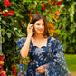 Jyoti Fashion Women's Navy Blue Tabby Silk Heavy Digital Printed Kurta Set | Swadesiicart