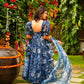 Jyoti Fashion Women's Navy Blue Tabby Silk Heavy Digital Printed Kurta Set | Swadesiicart