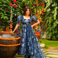 Jyoti Fashion Women's Navy Blue Tabby Silk Heavy Digital Printed Kurta Set | Swadesiicart