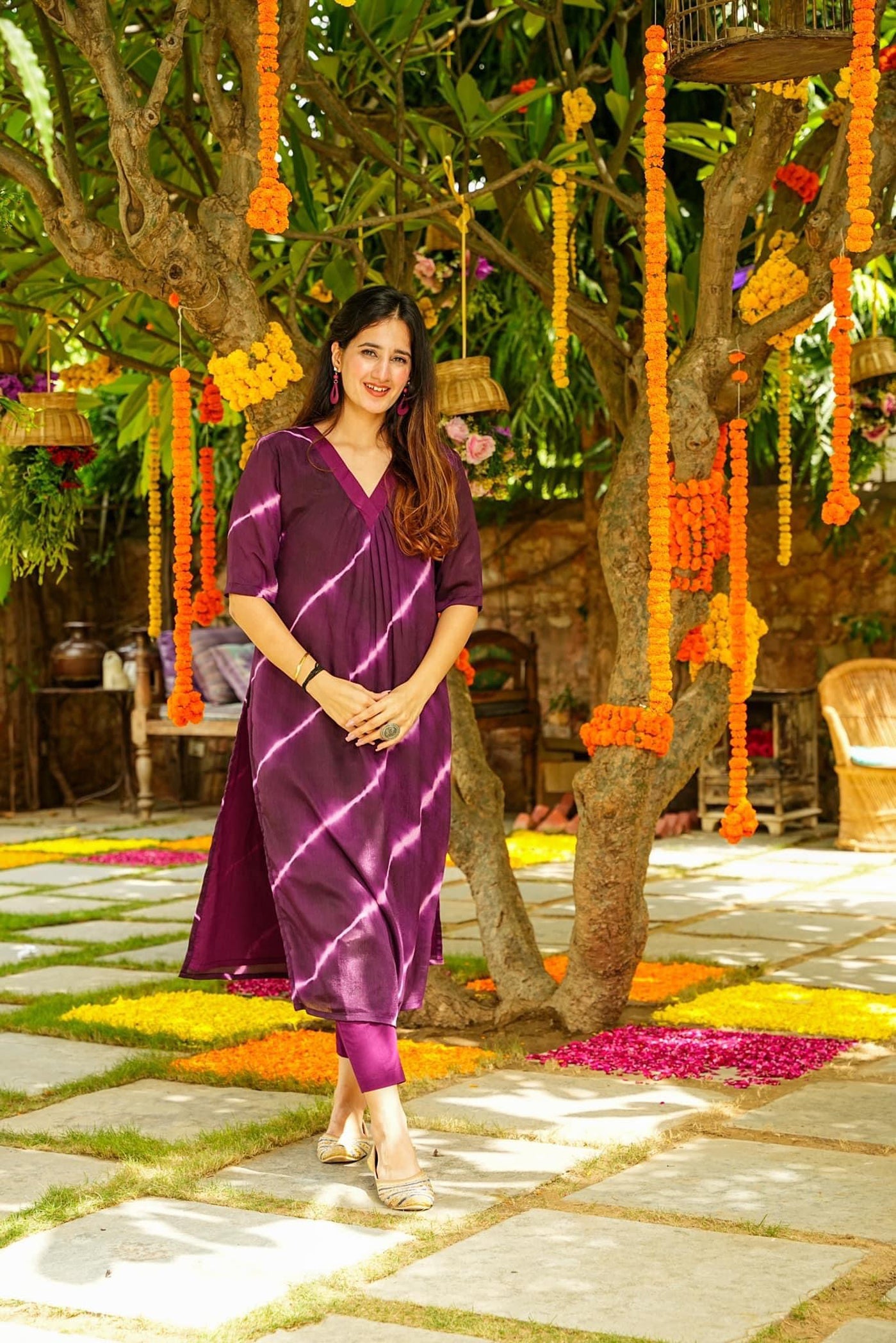Jyoti Fashion Women's Purple Pure Muslin Heavy Digital Printed Kurta Set | Swadesiicart
