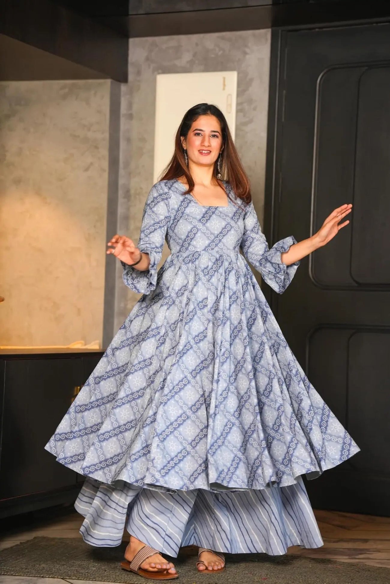 Jyoti Fashion Women's Grey Cotton Silk Heavy Digital Printed Kurta Set | Swadesiicart